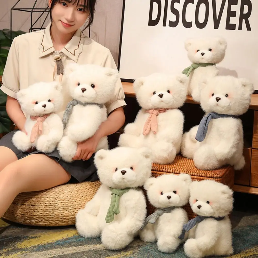 

Sitting Posture Polar Bear Plush Toy Soft Collection Plush White Bear Doll Cartoon Ins Bear with Scarf Doll