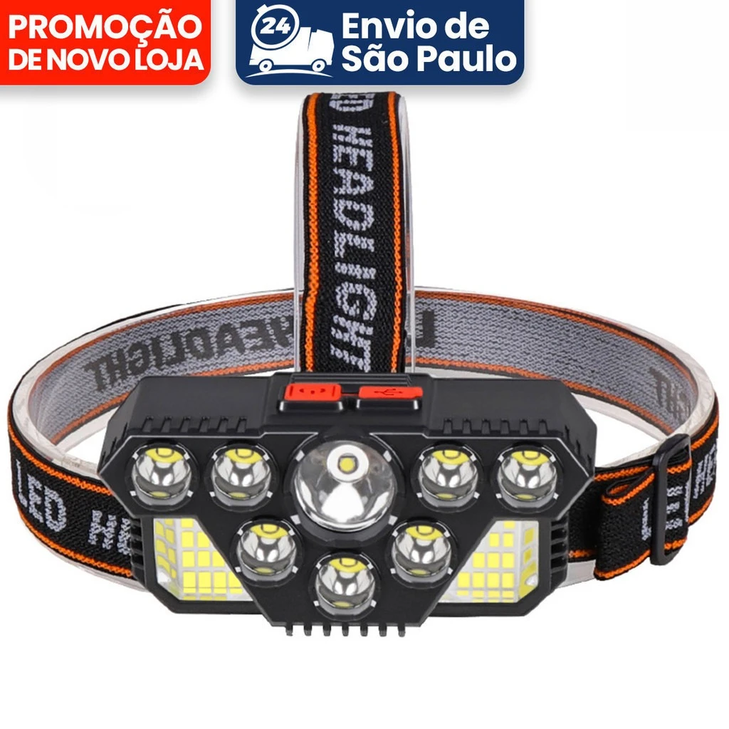 Lanterna LED Recarregável para Capacete, Design Leve e à Prova d'Água para Atividades Noturnas