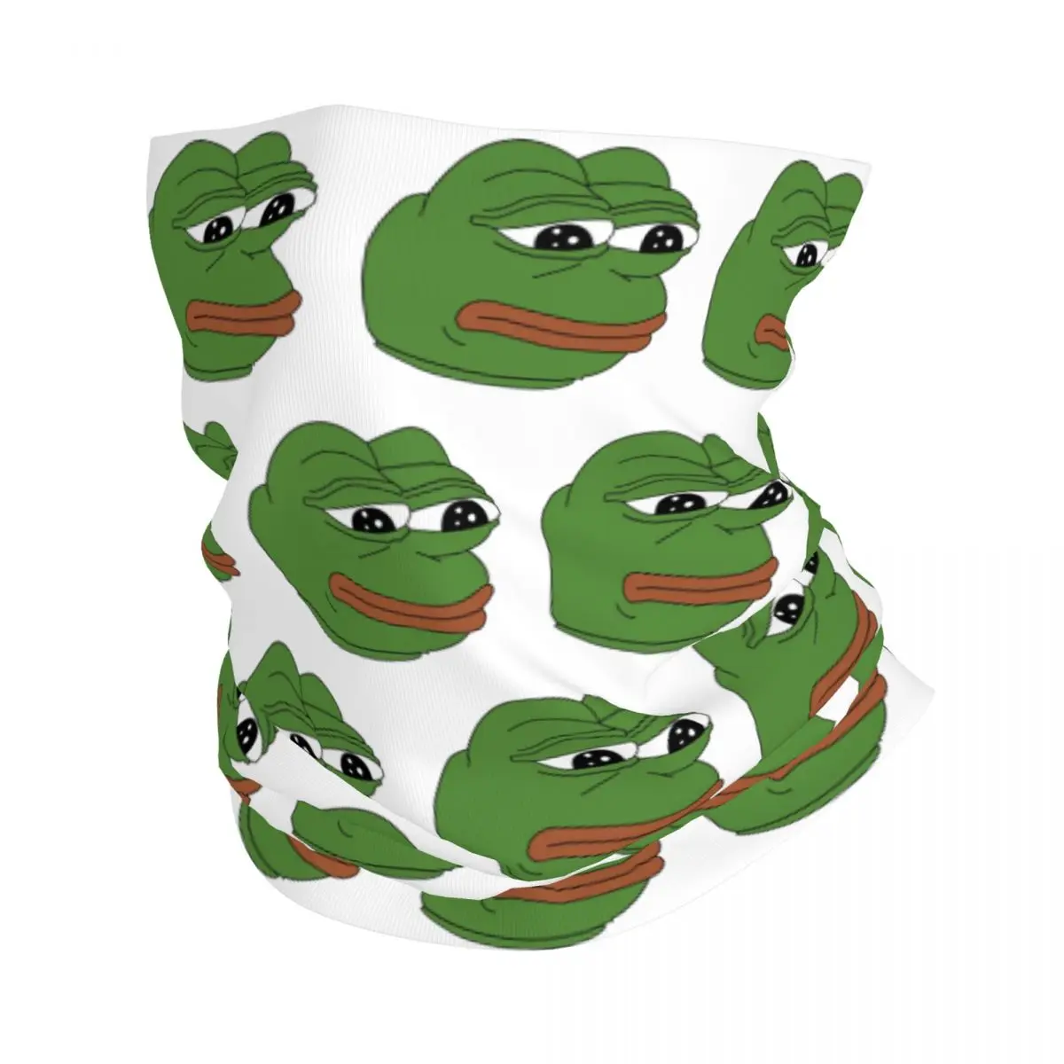 Pepe Sad Frog Meme Bandana Neck Gaiter for Ski Camping Women Men Wrap Scarf Balaclava Warmer