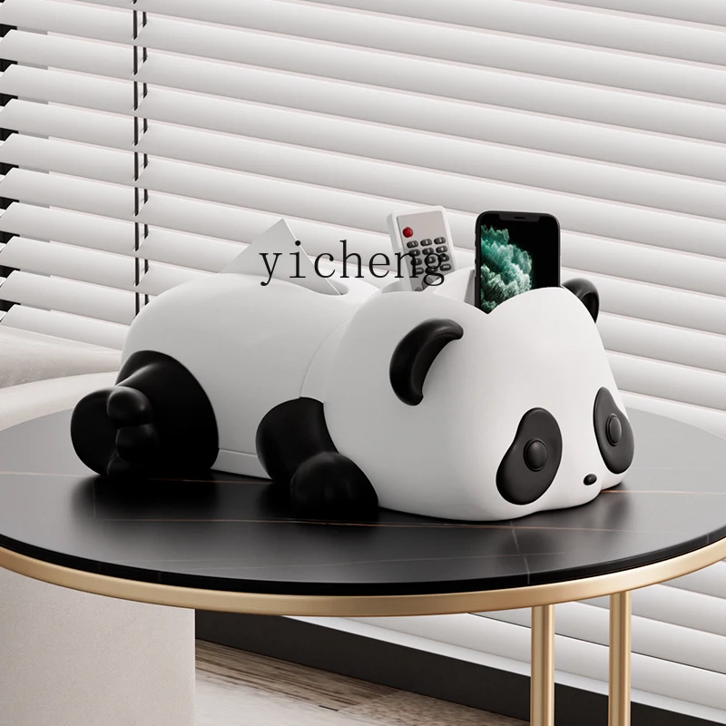 

LSL Panda Tissue Box Pumping Carton Living Room Coffee Table Remote Control Multifunctional Storage Household