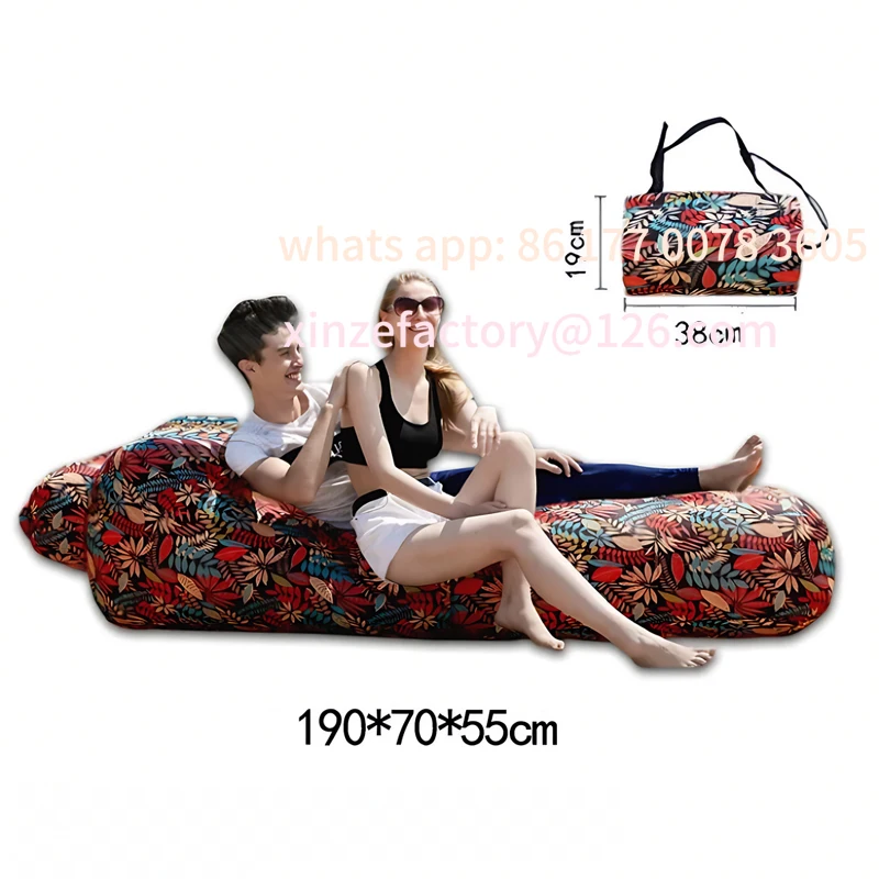 

Customizable High Quality Non-rollover Large Size Inflatable Sofa Inflatable Bed Blow Up Bed for Outdoor Camping BeachPool Homee