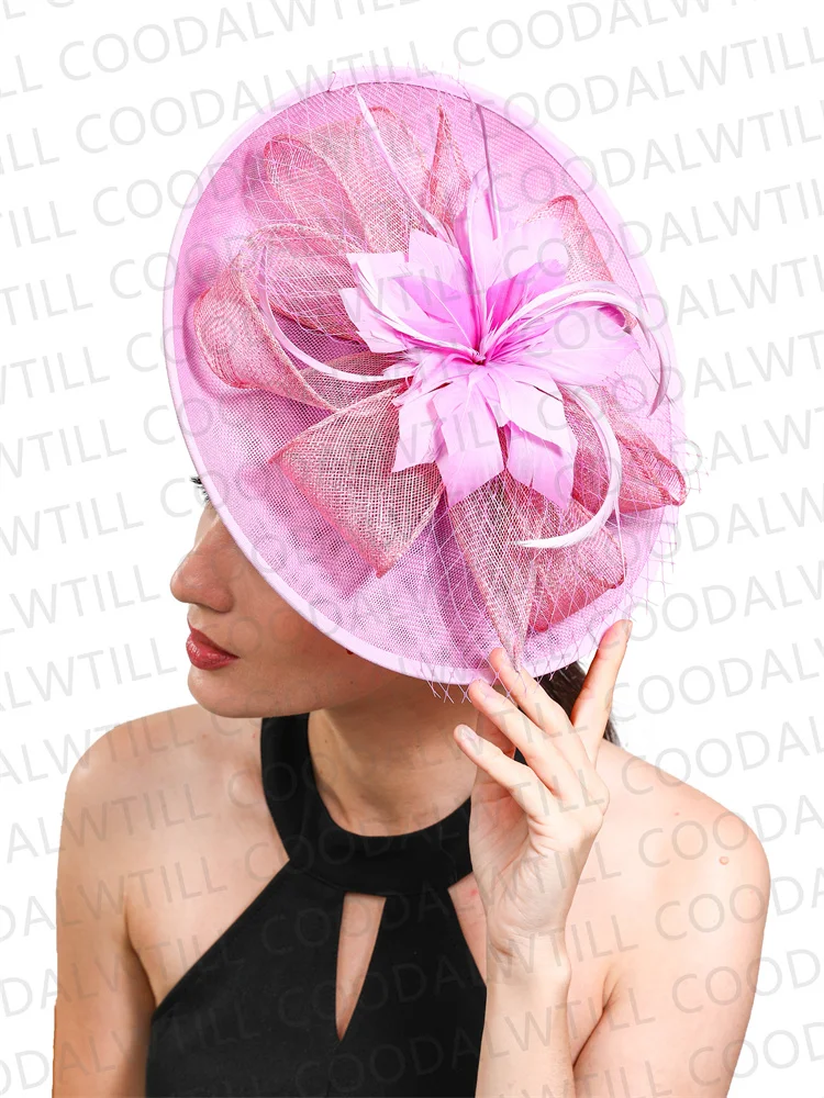 

Женская Вуалетка для волос Sinamay, модная Свадебная шляпка, аксессуары для волос