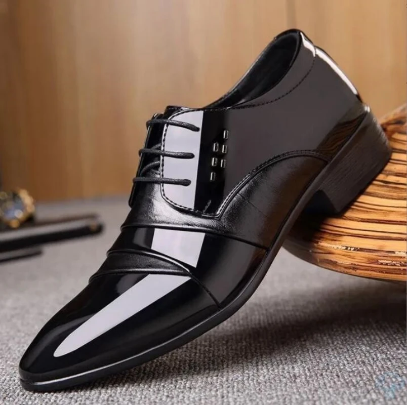 The Latest Oxford Shoes Men's Luxury Lacquer Wedding Shoes Pointed Toe Dress Shoes Classic Derby Shoes Leather Shoes Size 38-46