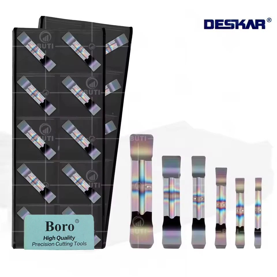 

DESKAR 100% оригинальные красочные лезвия MGGN150/200/250/300/400/500-JM TF618 Токарный станок с ЧПУ, канавочная вставка, лезвие из закаленной стали с прорезями