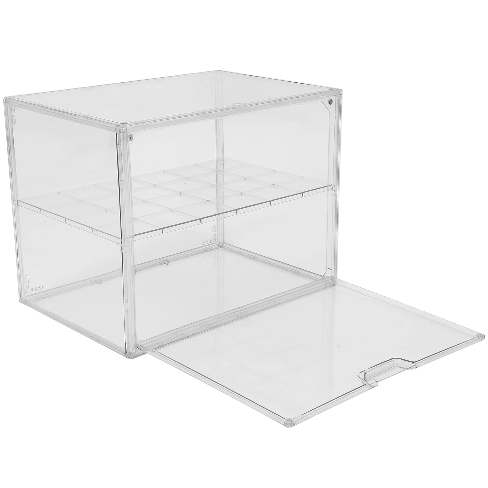 

1pcs Box For Countertop Double Layer Acrylic Storage Container Bread Keeper Bread Bin For Home Bakery Coffee Shop