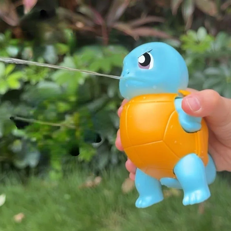 Pokemon Water Gun Anime Figure Squirtle Summer Children\'s Handheld Small Water Pistol Beach Toys Playing Swimming Bared Water