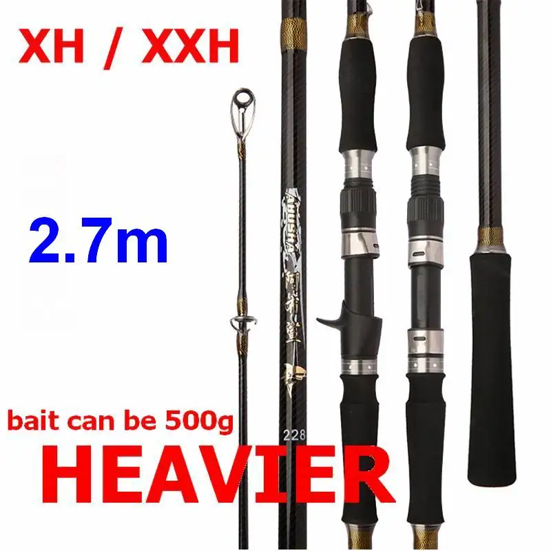 ZZ333 2.7m 5000g Bait 200g or More Snakehead Male Tip Dia 4mm XXH 3.6mm XH Fishing Rod Carbonfiber