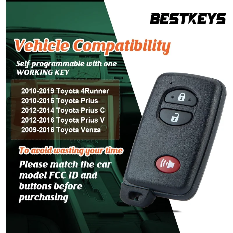 Substituição de chave remota inteligente Prius V 2010-2019 4Runner Venza HYQ14ACX 271451-5290 Board (conjunto de autoconfiguração)