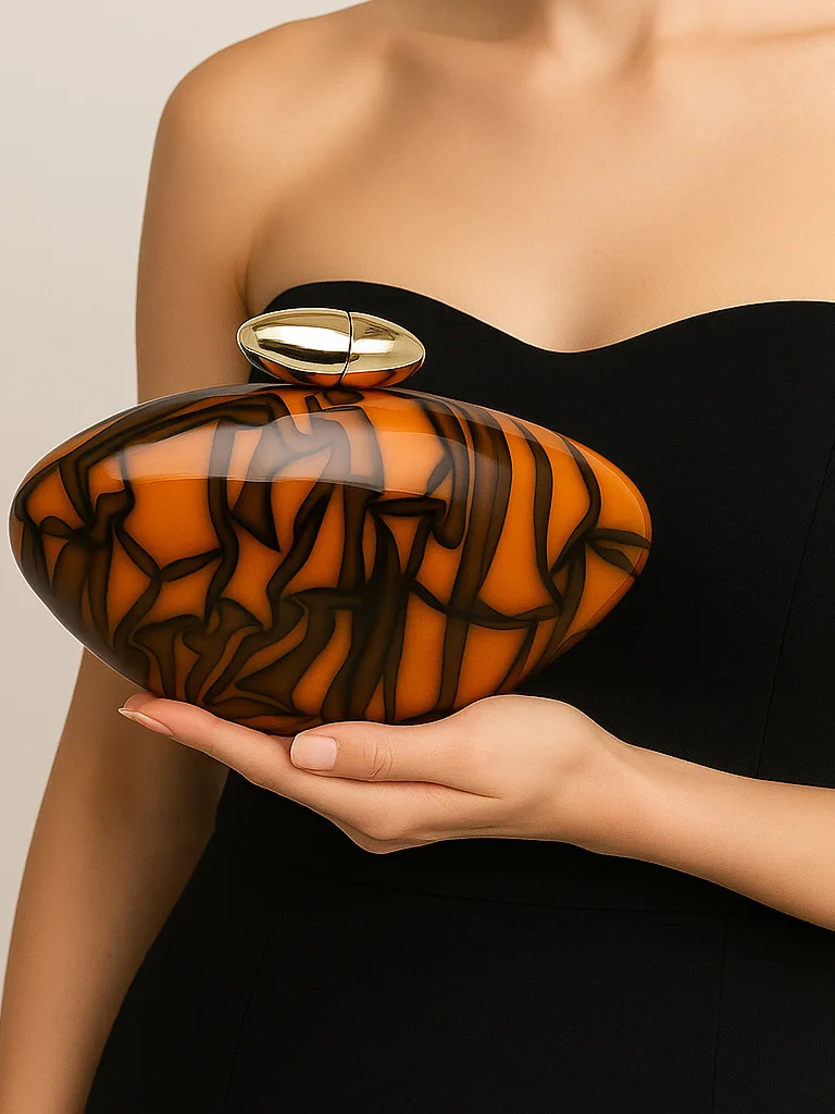 Acrylic  Handbag Women's Single Shoulder Crossbody Bag Fashionable Dinner Clutch Bag Macaron Style Casual Evening Bag
