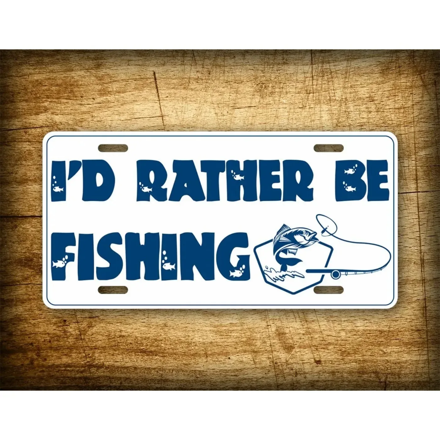 1pc 2D Flat Custom Vintage Fishing Metal Wall Sign Personalized Funny Design Rustic Wall Art Waterproof Ornament Lake House Man