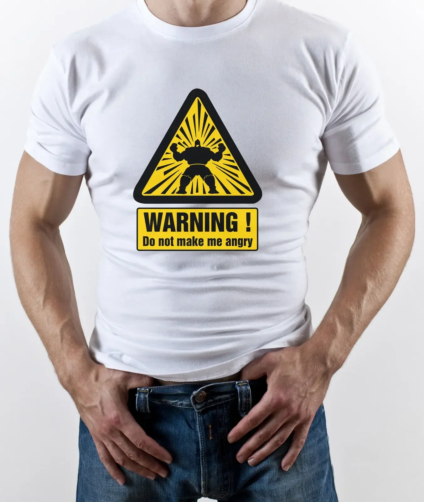 New Arrival Men'S Fashion Warnng I Devenir En Colere Drole Tee-Shirt Imprime D'Adulte Print T Shirts