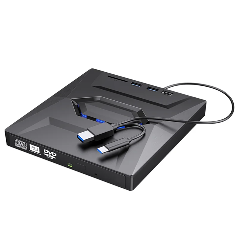 

Внешний DVD-привод для записи компакт-дисков, CD и DVD-плеер типа C/USB3.0, внешний DVD-диск-привод для ноутбука, ПК, 11/10/8/7