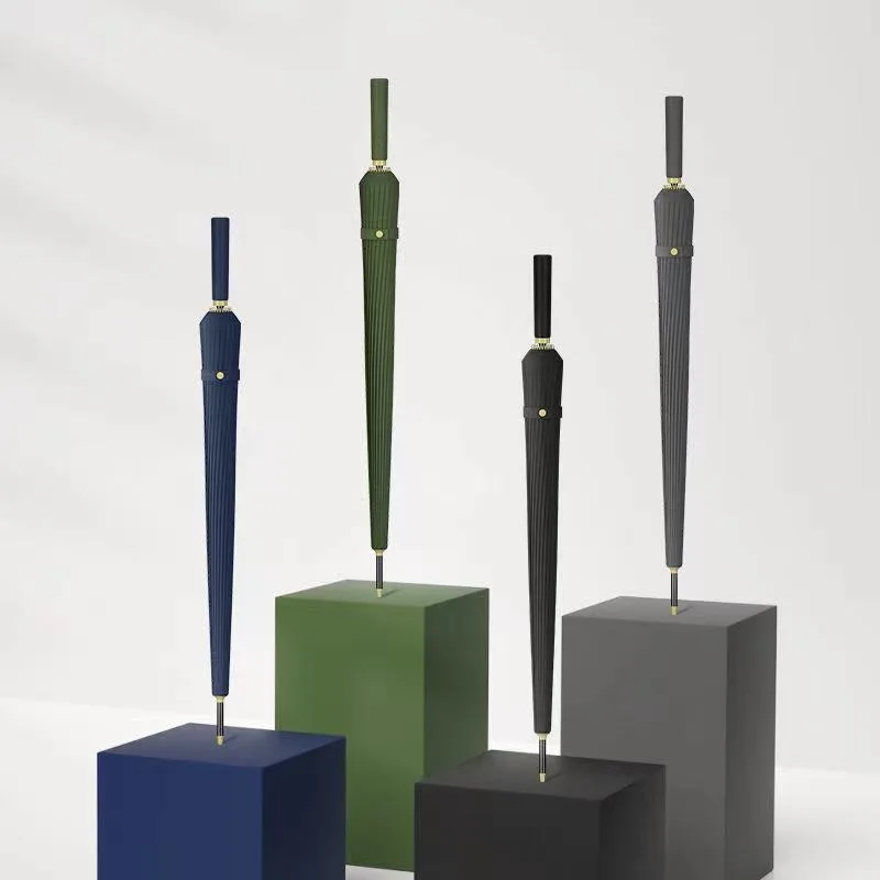 

24 Bone Long Handle Umbrella Enlarged Thickened Sunny Rainy Dual-use Extra-large Black Sun Protection Automatic Umbrella