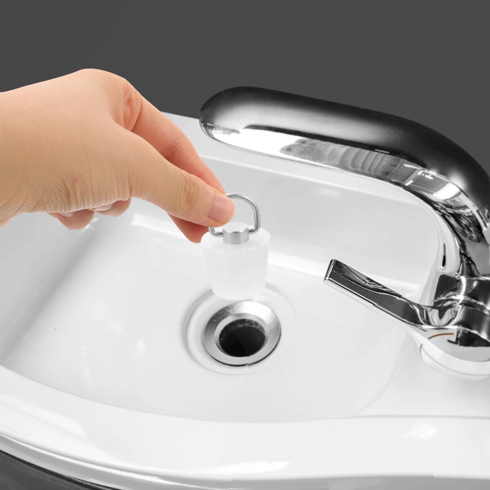 

Bathtub Stopper Plug Silicone Drain Stopper Pull Chain Mechanism Efficient Water Retention Universal Fit Bath Tub Sink Accessory