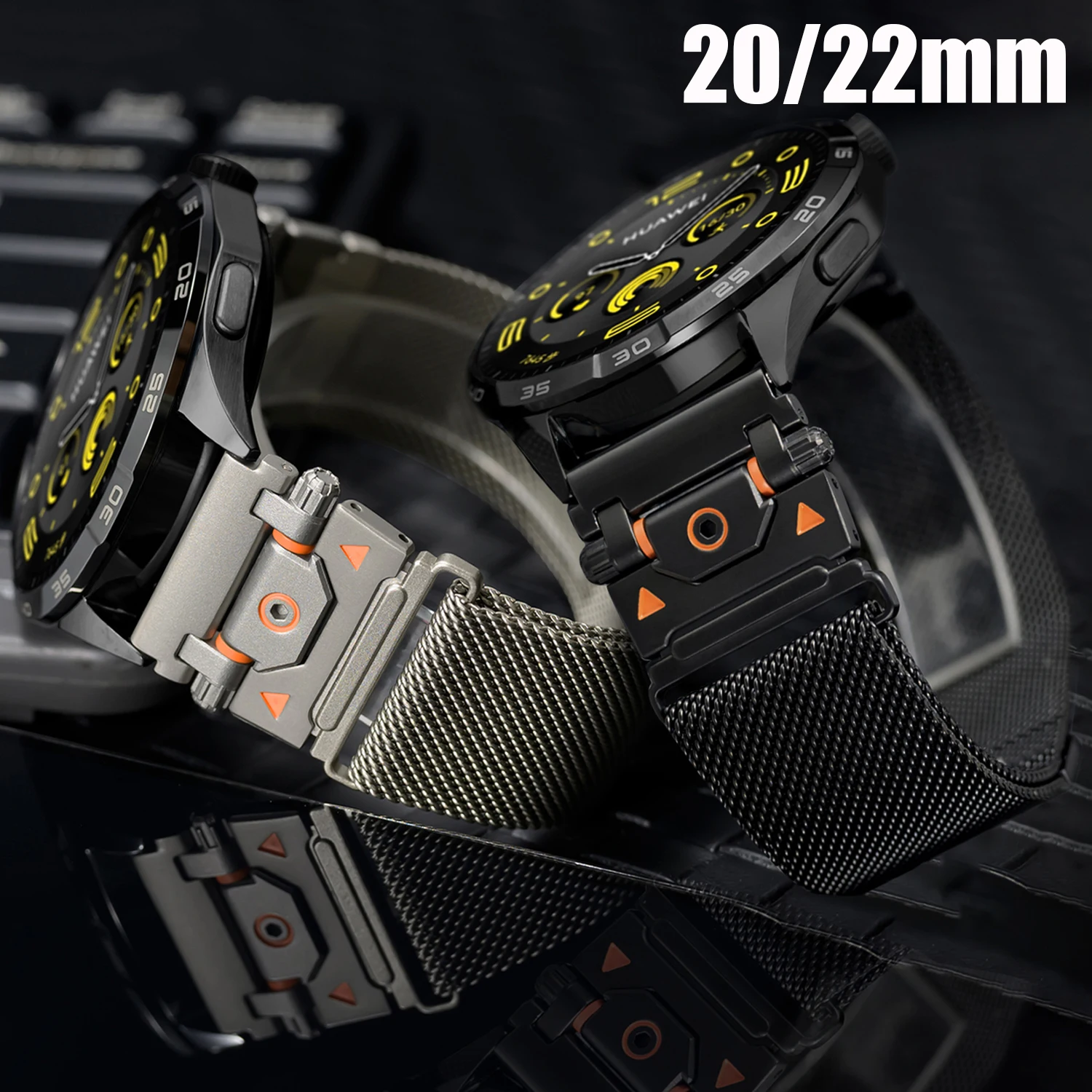 

22mm 20mm Milanese Loop Strap For Samsung Galaxy Watch 7 6 5 4 3 Stainless Steel Band For Huawei Watch GT6 Pro GT 6 5 4 3 2 46mm