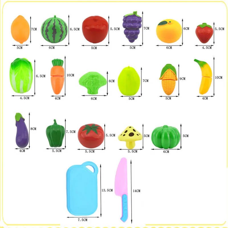 Conjunto de juguetes pequeños para niños, juguete de corte de frutas frescas y verduras, divertido traje de simulación de cocina, aprendizaje de alimentos, regalos educativos tempranos