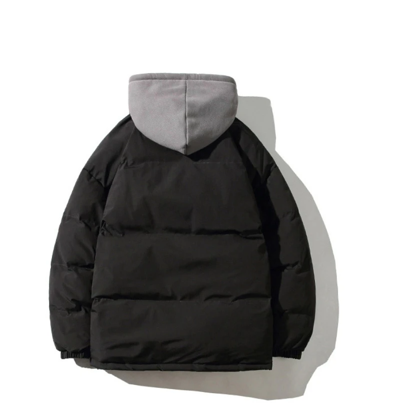 شتاء جديد الرجال مقنعين سميكة الدافئة سترة قطن سترة أنيقة تحمل شعار لعبة البيسبول للرجال الشارع الشهير موضة الكورية معطف فضفاض