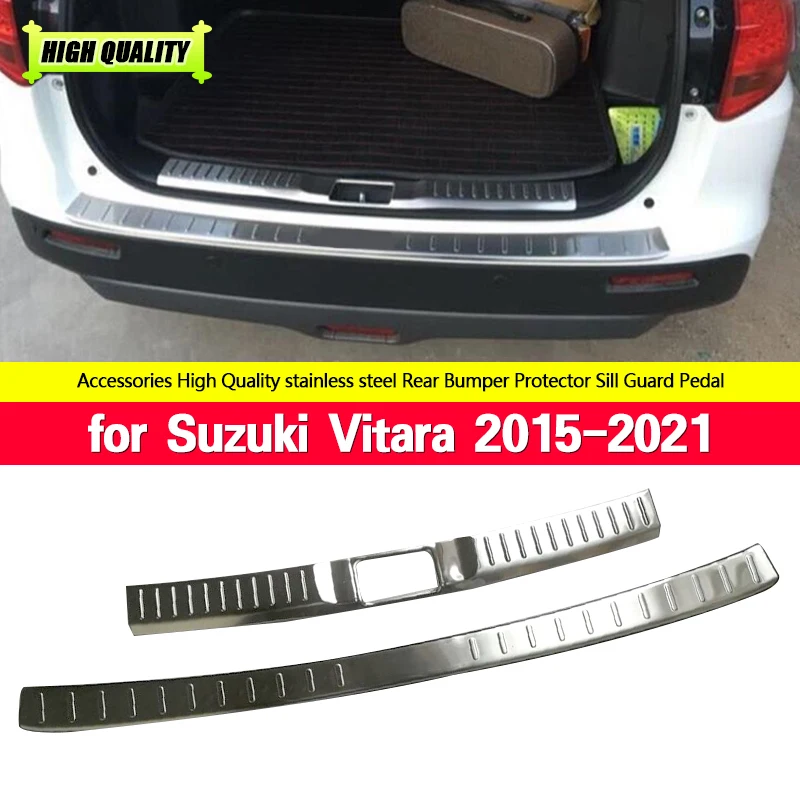 

For Suzuki Vitara 2015-21 Stainless Steel Inner+out Rear Bumper Protector Sill Car Accessories Trunk Car Accessories Car-Styling