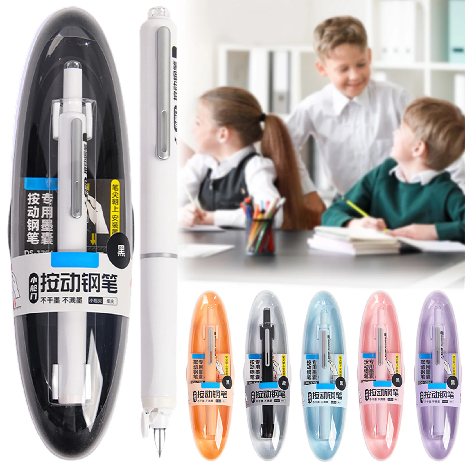 

Retractable Fountain Pen Fine Nib Set With Refillable Ink Cartridges,Practice Calligraphy Writing Pen For School Office