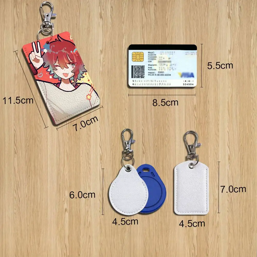 Maeno Aki Tsugino Haru ZENO Remake Leather Keychain Badge Holder with Lanyard - ID/Access Card Holder, Key Ring Accessory view 2