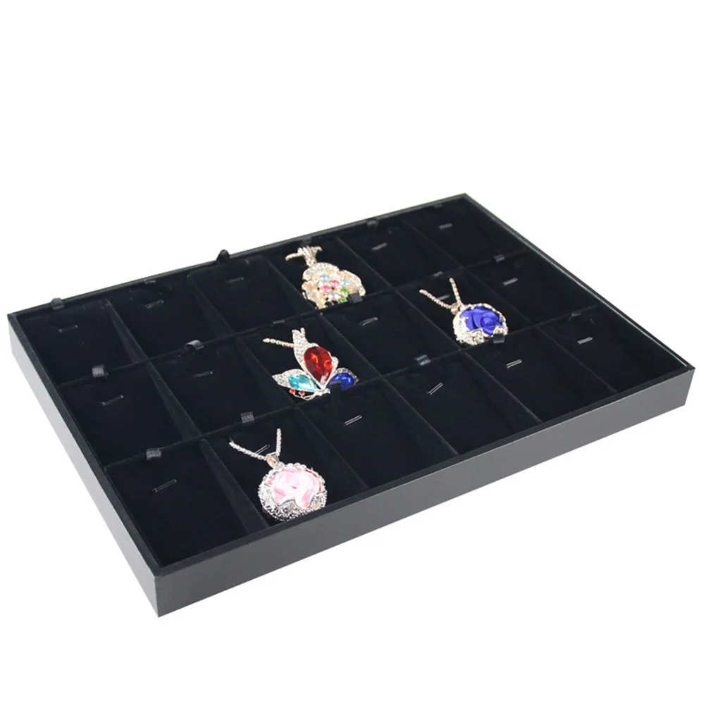 

Jewelry Display Tray for Necklace Rings Bracelet Organizer Earrings Storage Case Compartments Holder