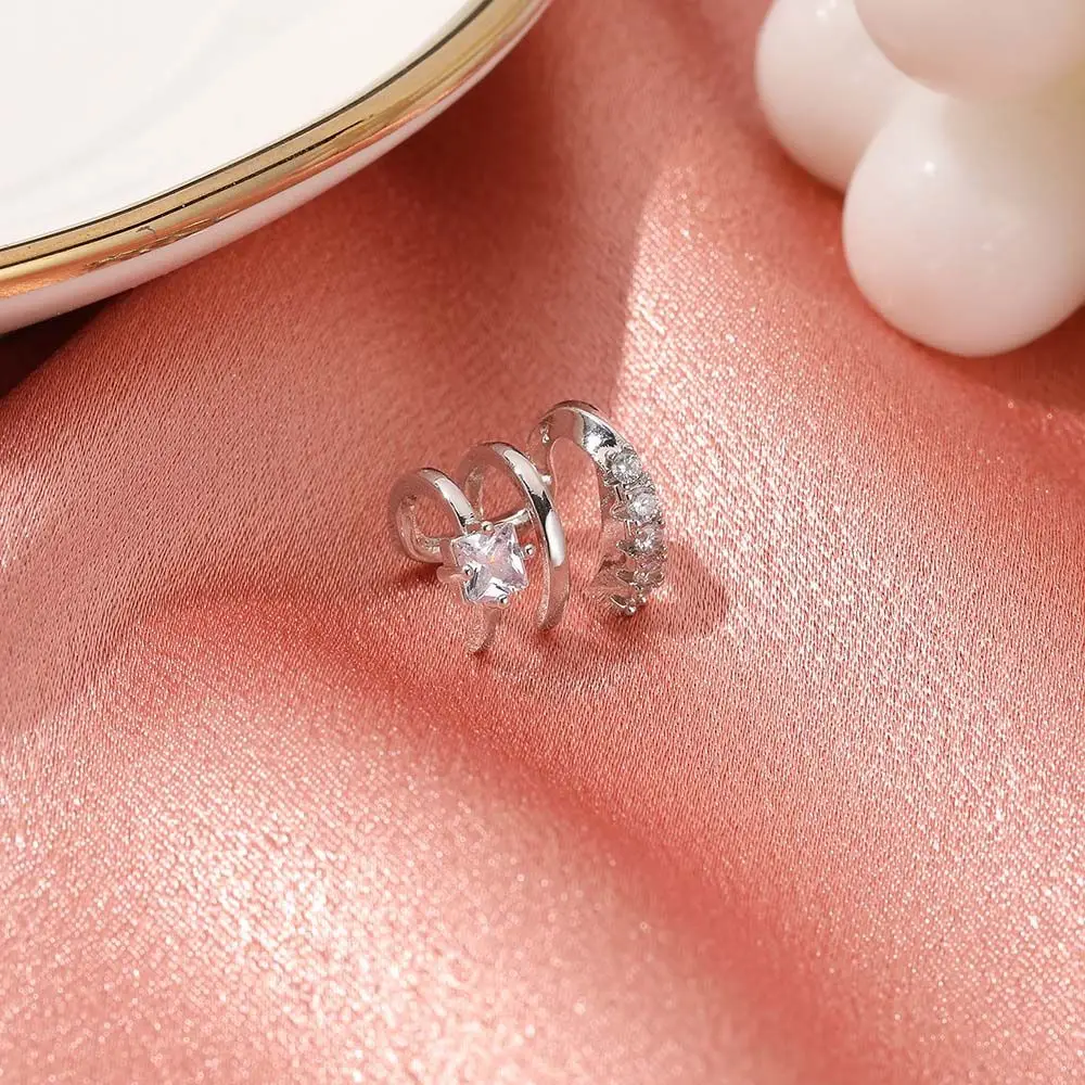 Clip Earrings Rhinestone Cartilage Clip Fashion Jewelry Ear Cuff Zircon Ear Clip Ear Bone Clip Korean Style Women Earrings