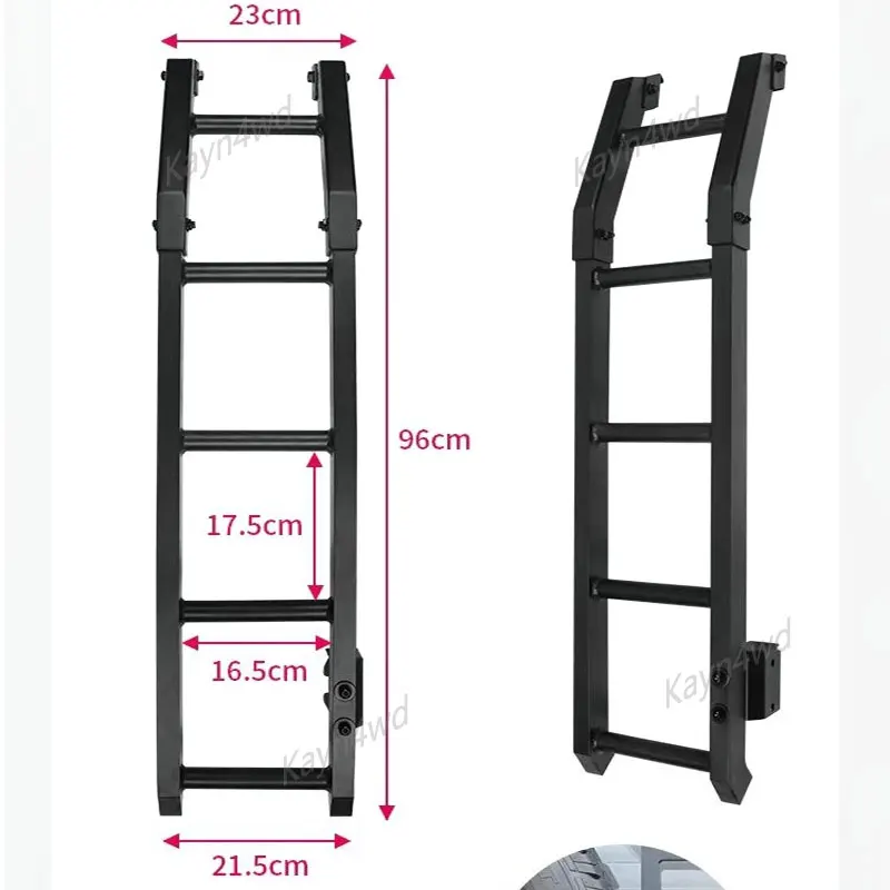 Off-Road 4x4 Accessories Aluminu Tailgate Climbing Ladder For SUZUKI Jimny JB64 JB74 Roof Climbing Expansion Luggage Rack Ladder