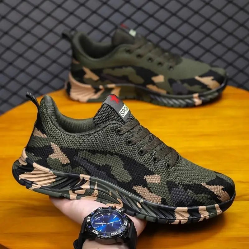 Men's Camouflage Breathable Sports oes Anti-slip Climbing oes Low Top Canvas oes Pure Color Spring Autumn Season image 3