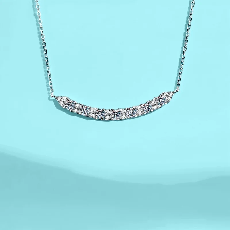 

0,7 карата из серебра 925 пробы с муассанитом в корейском стиле, минималистское ожерелье с ключицей, сертифицированное GBA, трендовая ювелирная бесплатная подарочная коробка для женщин