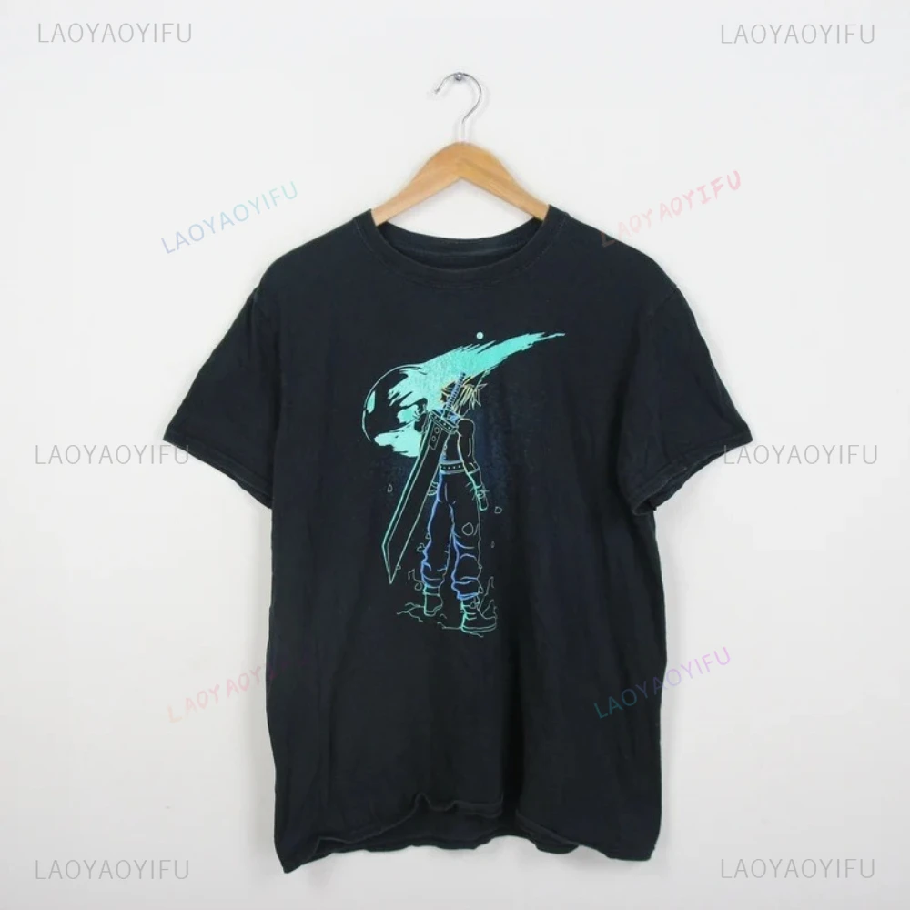 Chocobo FF7 VII Premium Tops Tee Shirt Characters of The Final Fantasy Game Claude Printed TShirt Tops Unisex Cotton Short-sleev
