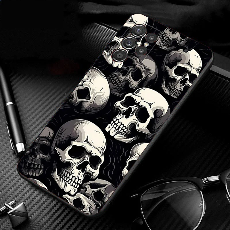 

Phone Case For Samsung Galaxy S26 Plus Edge S25 S24 S23 S22 Ultra S23 S22 S25 Plus S24 FE Skull