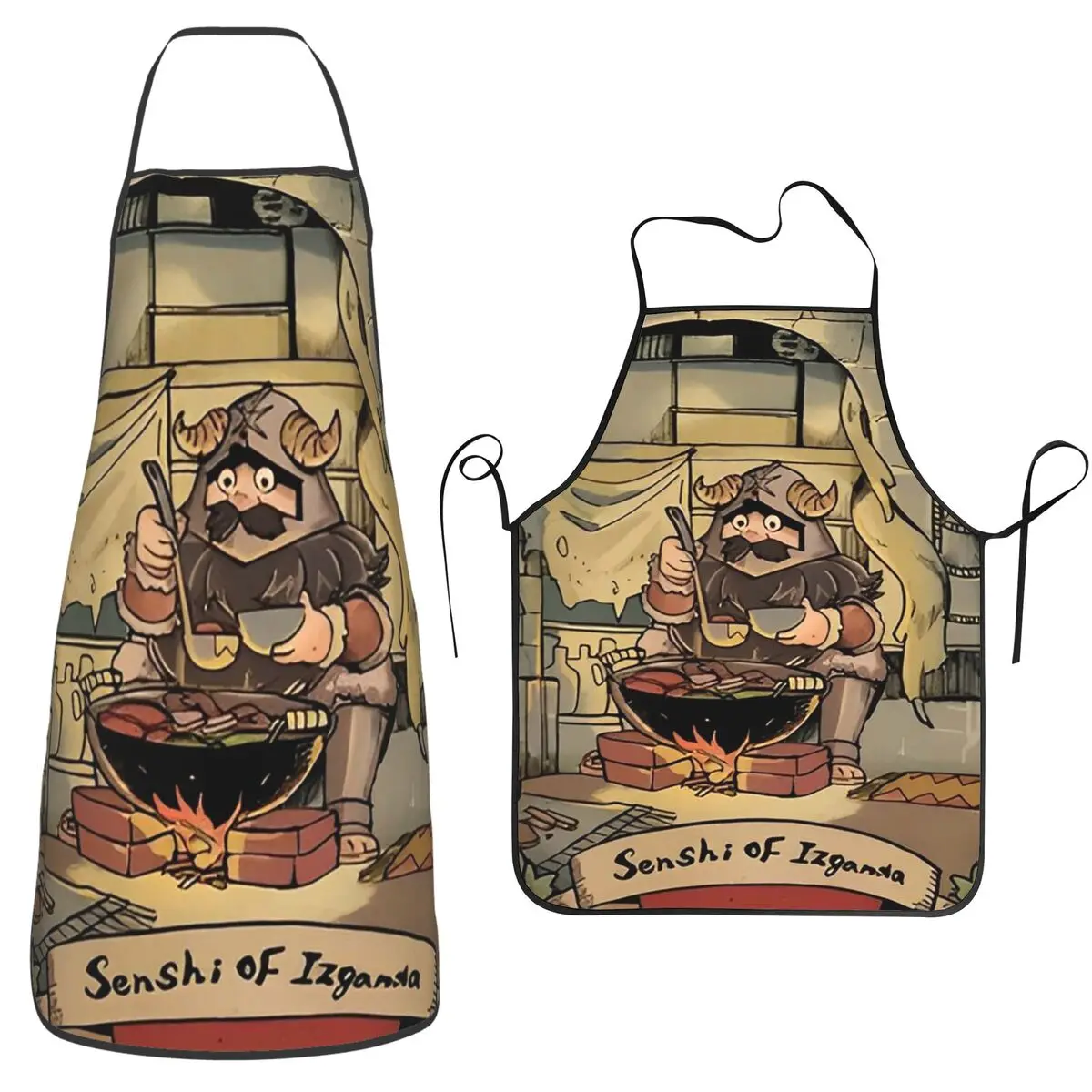 Dungeon Meshi Delicious In Dungeon Senshi Cooking Apron Chef Cuisine Tablier Sleeveless Bib Kitchen Cleaning Pinafore Women Men