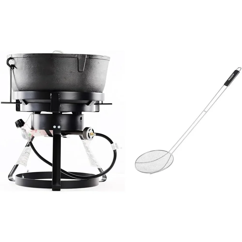 1740A طباخ جامبلايا خارجي من الحديد الزهر، أسود