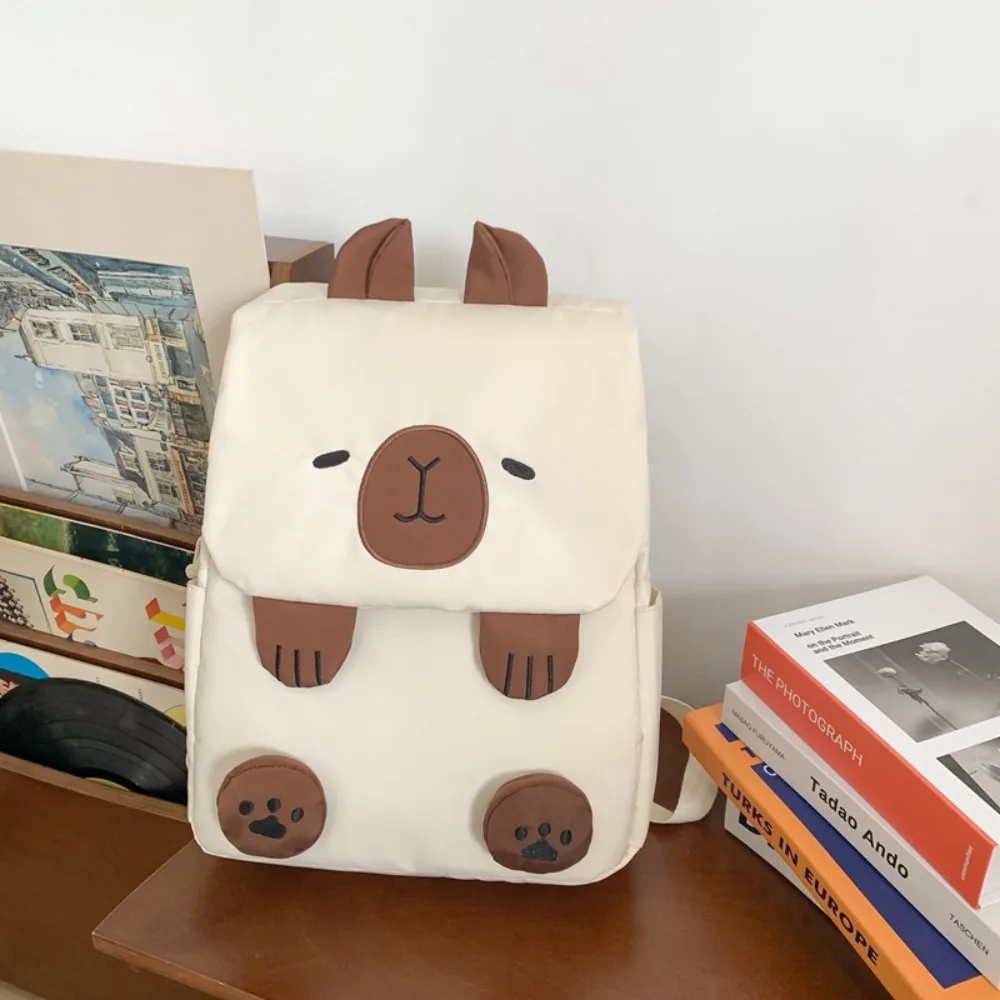 Kawaii kapibara plecak torba na książki dla studentów torba podróżna o dużej pojemności torba Crossbody para listonoszowa torba torebka prezent