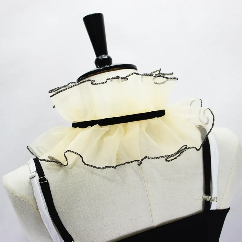 Detachable Blouse Ruffled Court False Collar Stage Photo Taking Women Literary Artistic Model Decorative Small Ruff Fake Collar