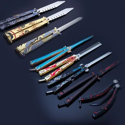 New Animation Game Genshin Impact Butterfly Knife Toy Unsharped Metal Weapon Wolf's Last Road Stick Cyno Weapon Model Gift