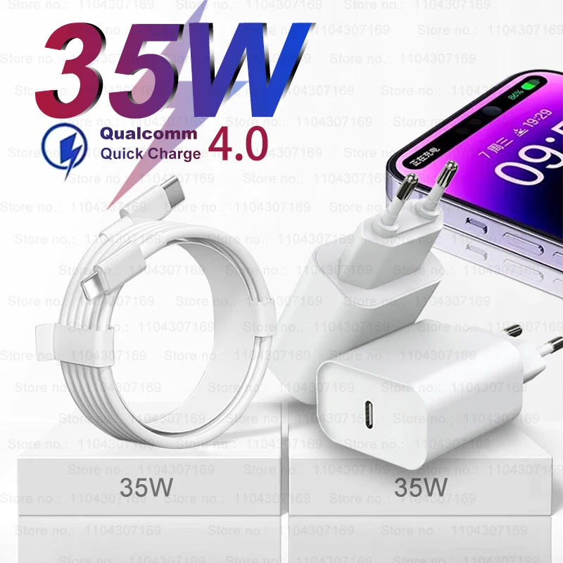 Para apple original 35w pd carregador rápido para iphone 11 12 13 14 pro max mini carregamento rápido x xs xr 8 plus cabo acessórios do telefone