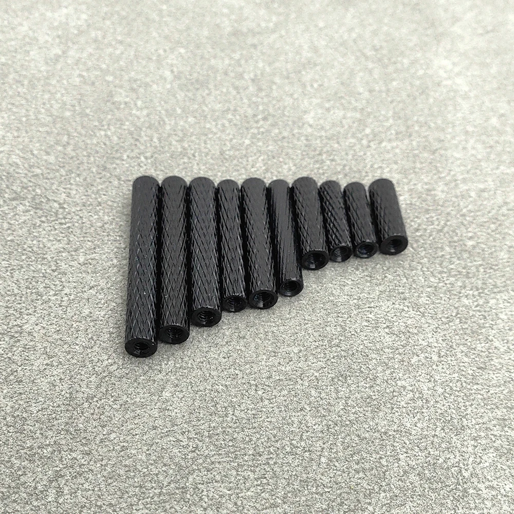 20 pz M2 standoff distanziale pilastro zigrinato in alluminio D3.5mm/D4mm nero per FPV RC drone per parti del telaio FPV