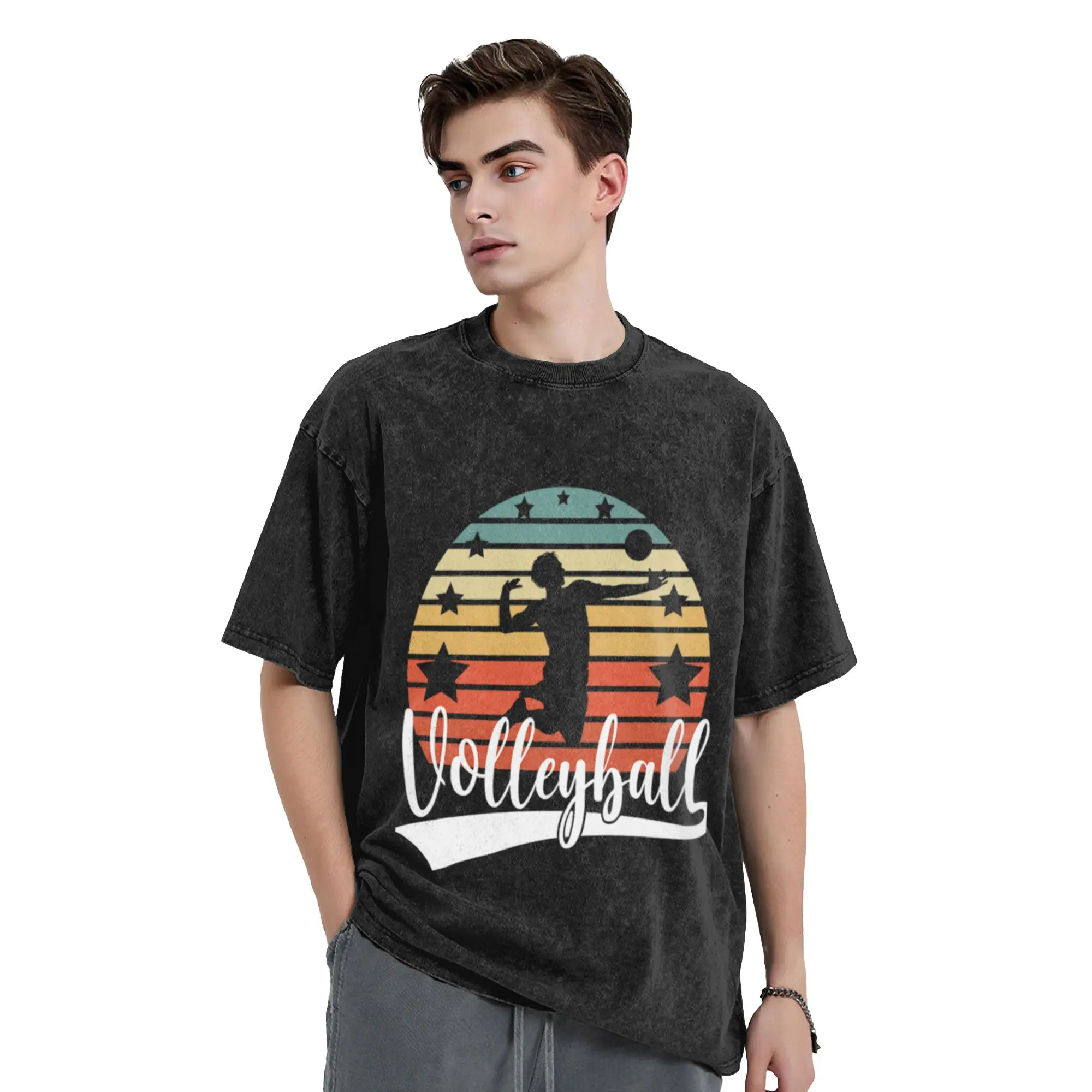 Volleyball Player Beach Volleyball Unique Stylish A Vintage Oversized Cotton Unisex T-Shirts