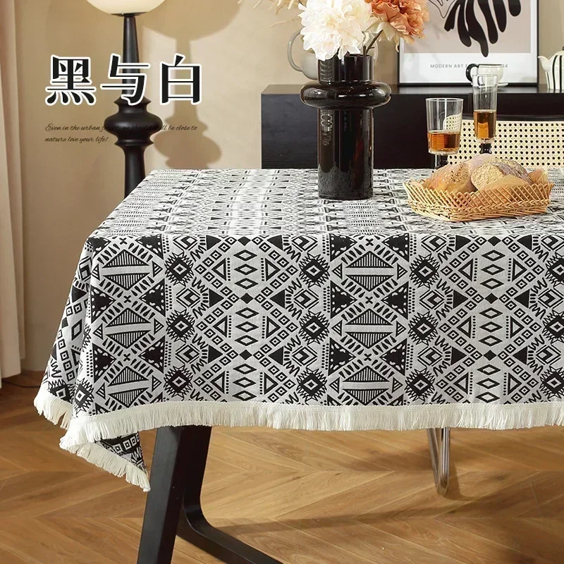 

2023 new oil television home painting cotton linen rectangular cabinet cover n Jacquardfor tablecloth use SKYBLUE