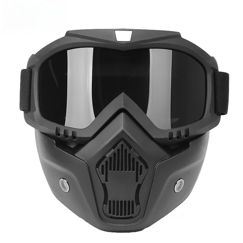 Masque facial rétro pour moto, lunettes d'équitation en plein air tout-terrain, lunettes de soleil coupe-vent et anti-poussière, accessoires de moto