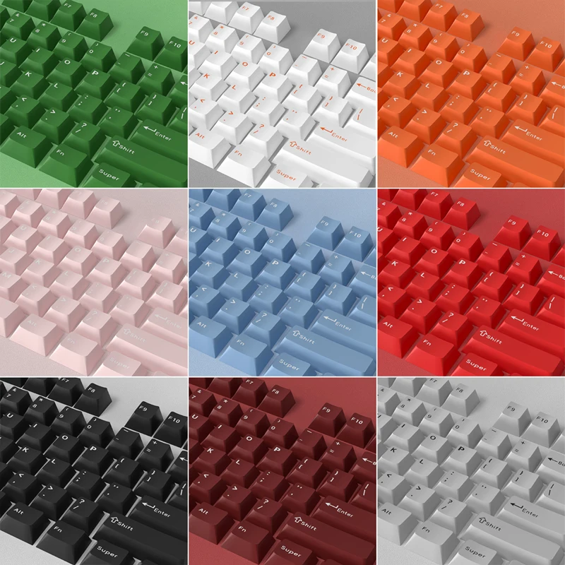 Key Caps for Mechanical Keyboard Plain Color 126 Keycaps Set PBT Cherry Key Caps Keyboard Accessories for Office Home Work