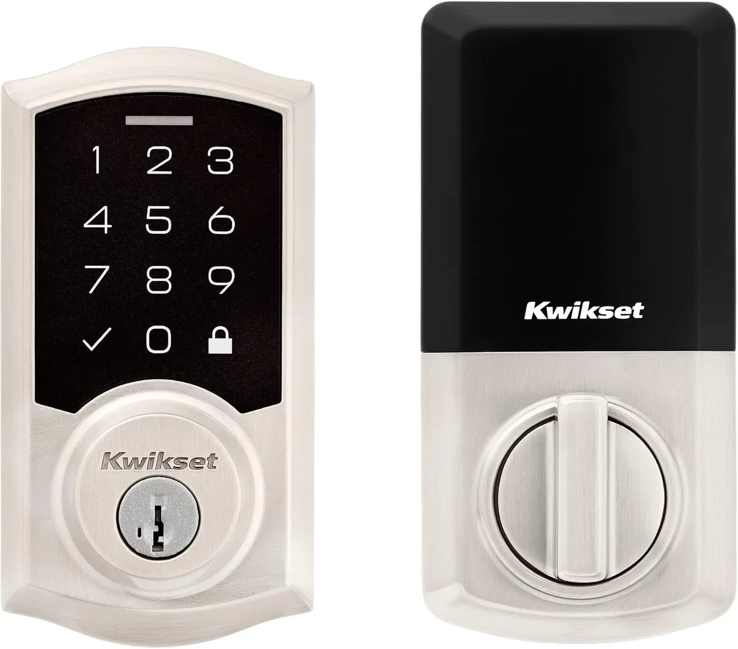 

Electronic Touchpad Deadbolt Door Lock with Auto-Lock, Custom Codes, Advanced Security in Satin Nickel