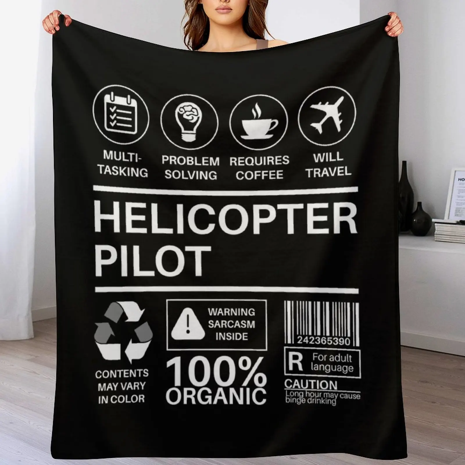 

Helicopter Pilot Multitasking Certified Job Gift Item Throw Blanket valentine gift ideas Soft Loose Nap Blankets