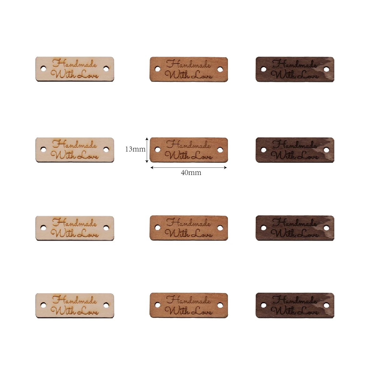 Rectangular Wooden Label, Wooden Buttons, Personalized,Custom Wood Name Tag, Gift Tags, Laser Engraved, DIY Wood Craft