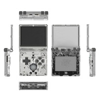 Trans White Rg35xxsp Mini   Retro Gaming Console Handheld Game Player Clamshell Flip Design 3D Games Compatibility Wi-Fi