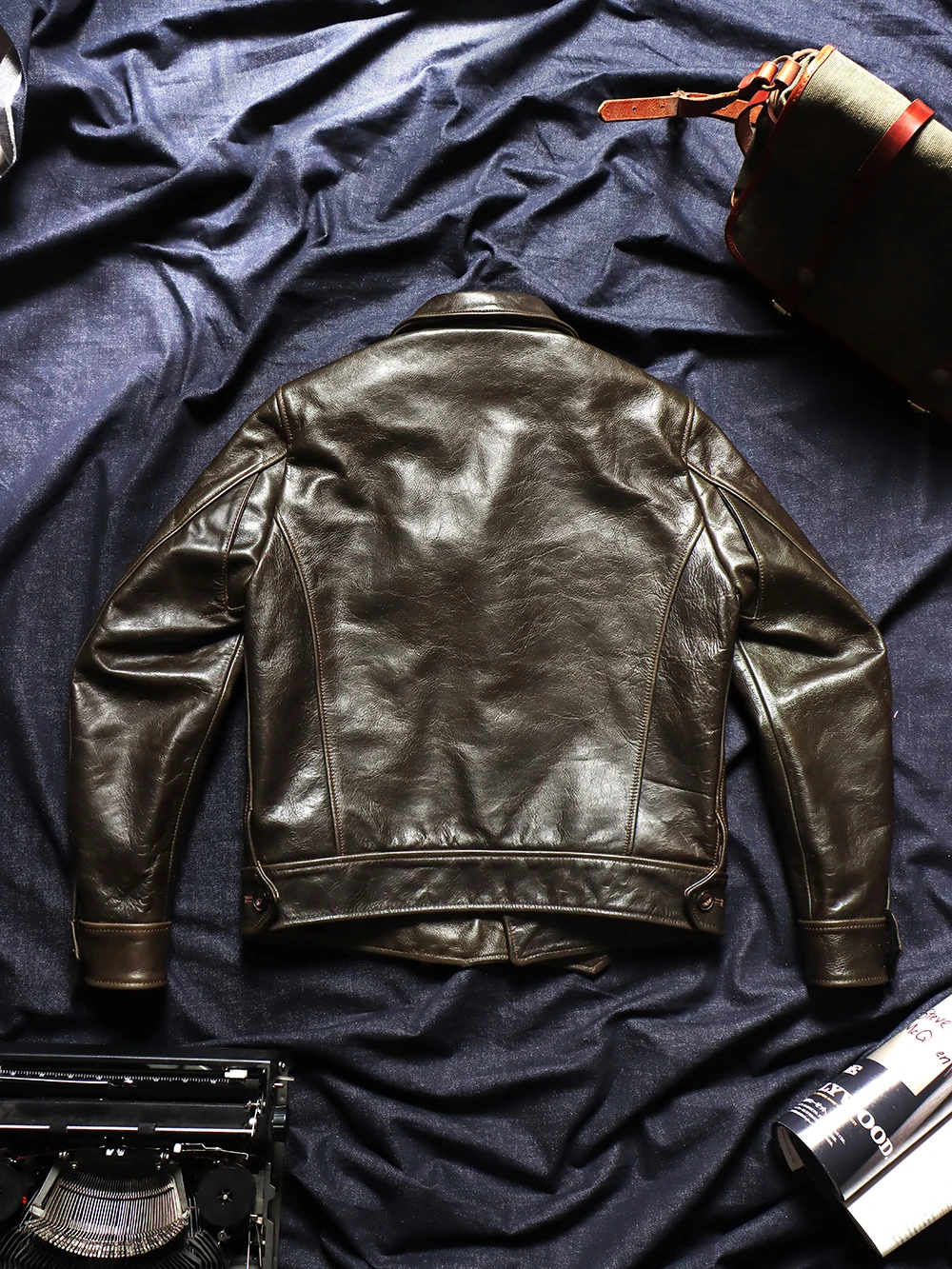 Blunt Razor 1.3mm Non-oiled Wax Cowhide American Retro P37 Short Leather Jacket Top Layer Cowhide Men's Leather Leather Jacket