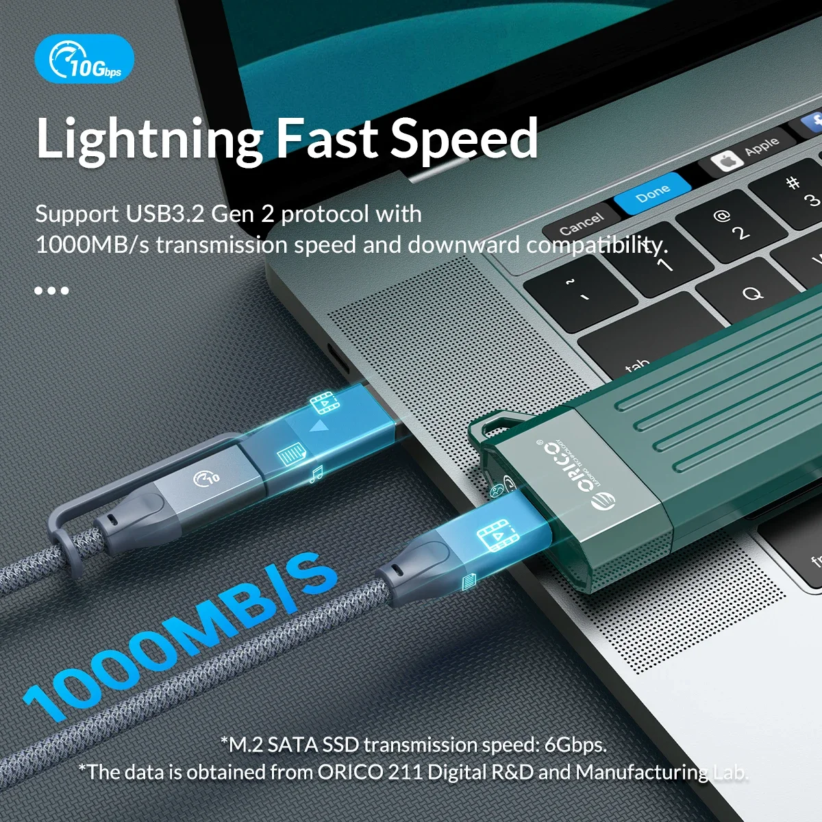 Чехол ORICO M2 SSD NVMe USB Type-C Gen2 10 Гбит/с PCIe SSD корпус M.2 NVMe корпус M.2 SATA NGFF 6 Гбит/с Твердотельный накопитель чехол