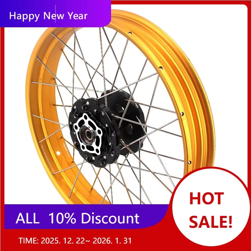 

【2025】VMX 2,5*19 "/4,25*17" бескамерные колеса из алюминиевого сплава для уличного велосипеда, подходят для CB500X 2019-2021, черная ступица, золотой обод