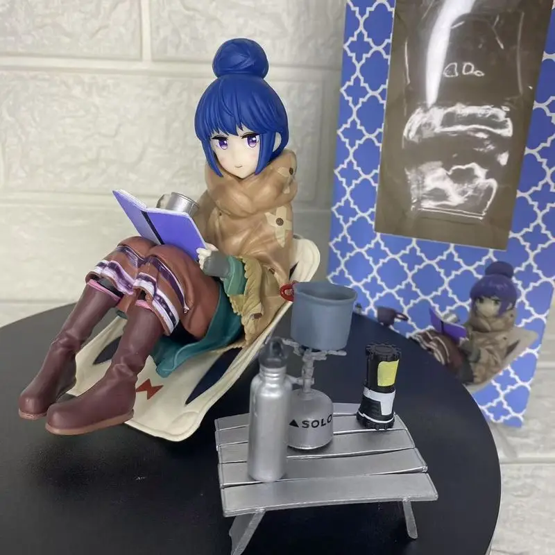 Auf Lager Yuru Camp Rin Shima Anime Action Figur Statue Modell Desktop Dekoration Ornament Sammeln PVC Spielzeug Weihnachten Geschenke